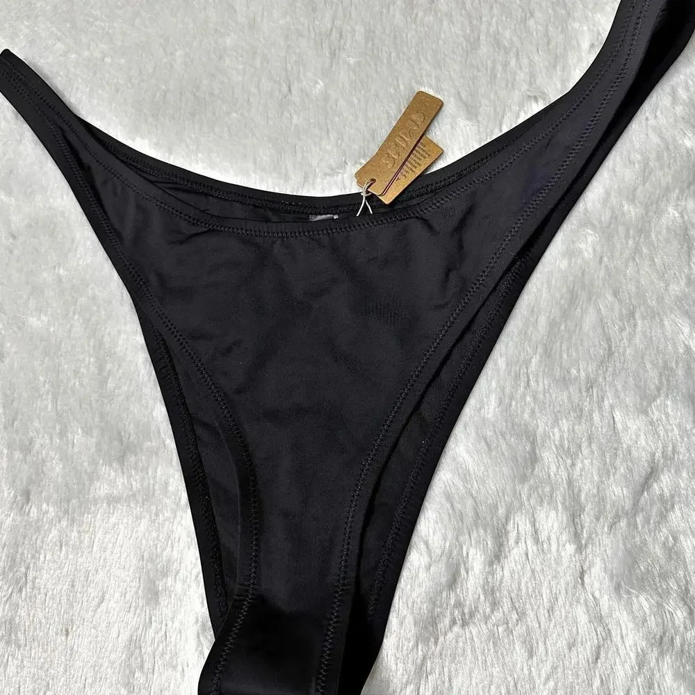 NWT Skims Swim Cheeky Tanga Bikini Bottoms Onyx Women’s 4X